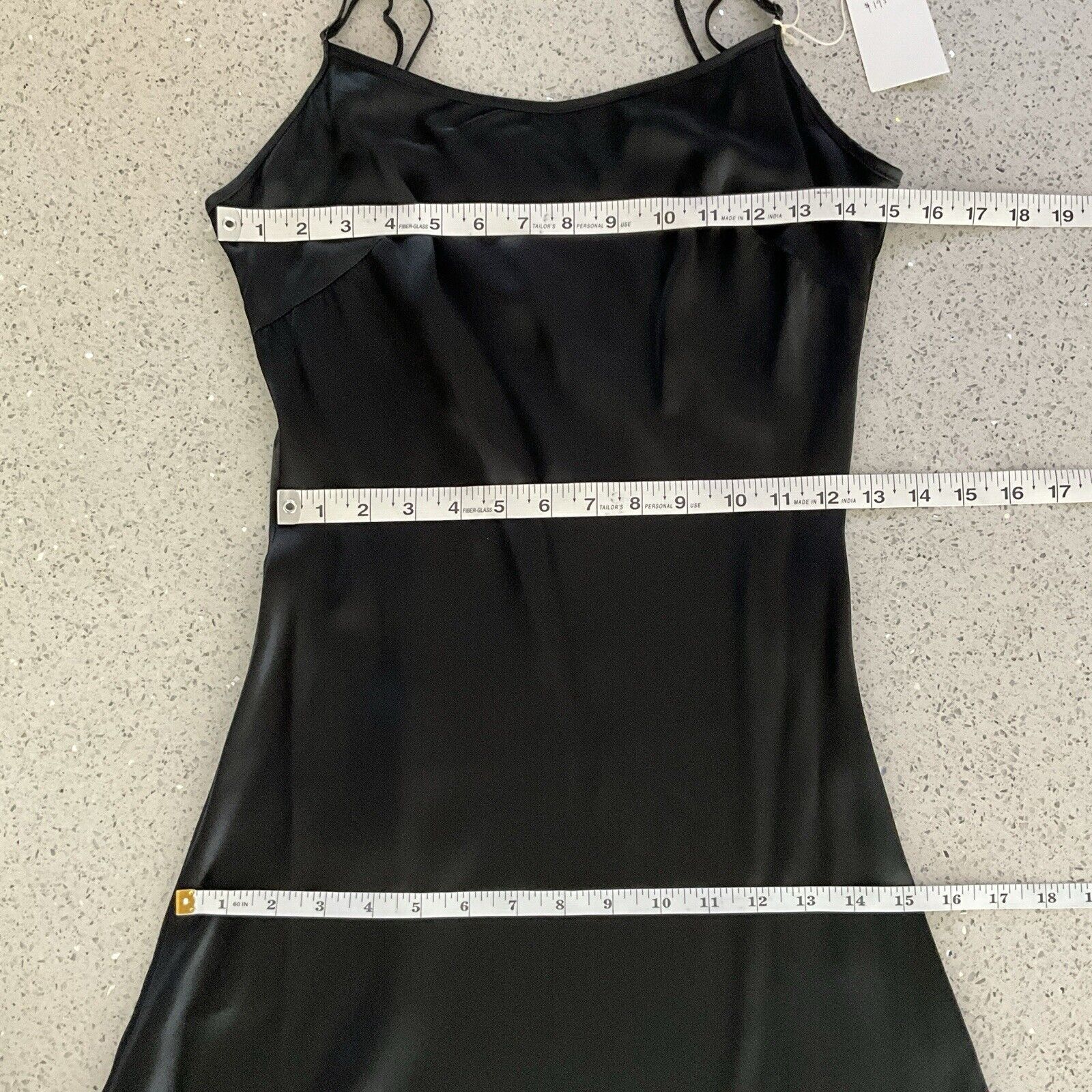 Pissenlit Black Slip Dress Spaghetti Strap L — image 5 of 8